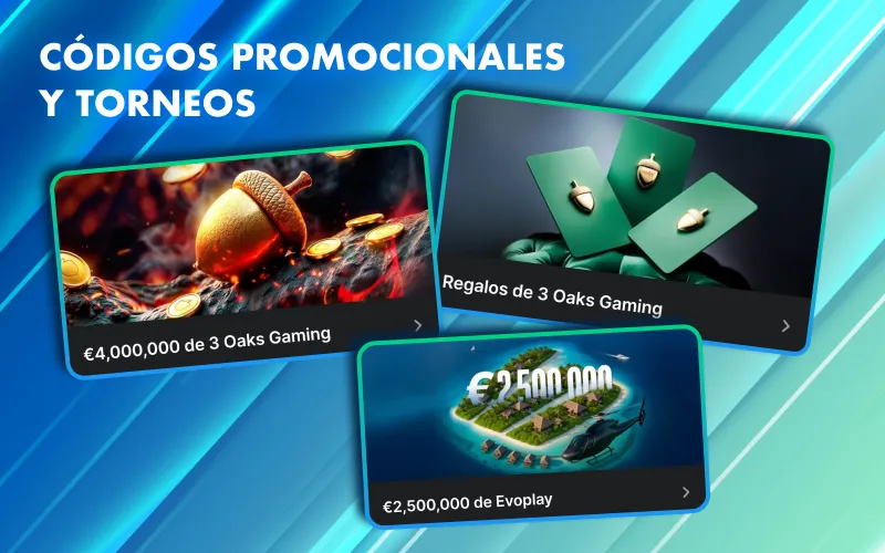 Códigos promocionales y torneos activos en 1Win México.
